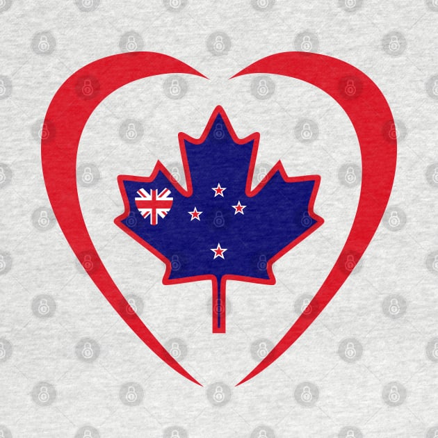 New Zealander Canadian Multinational Patriot Flag Series (Heart) by Village Values